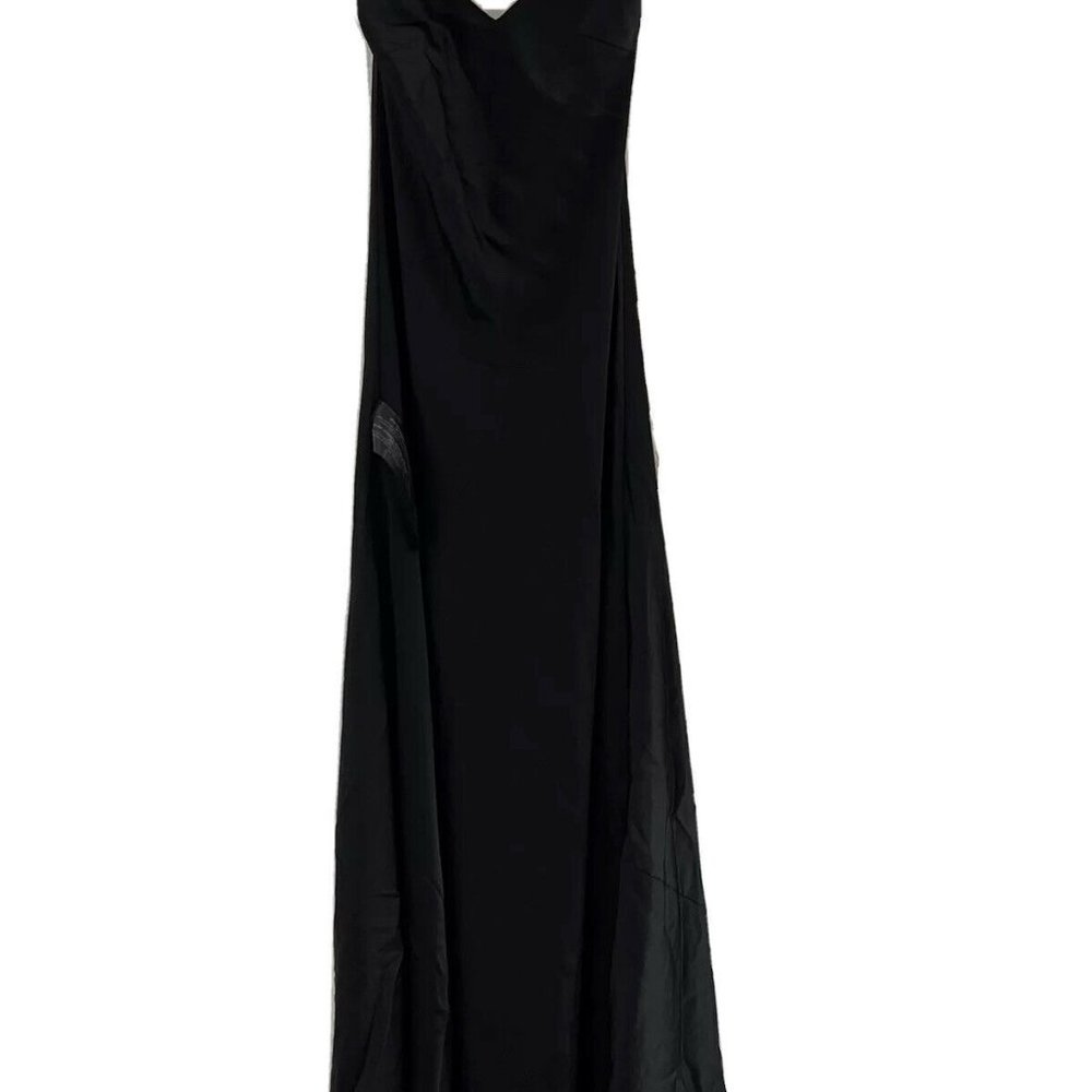 Long Satin Spaghetti Strap Maxi